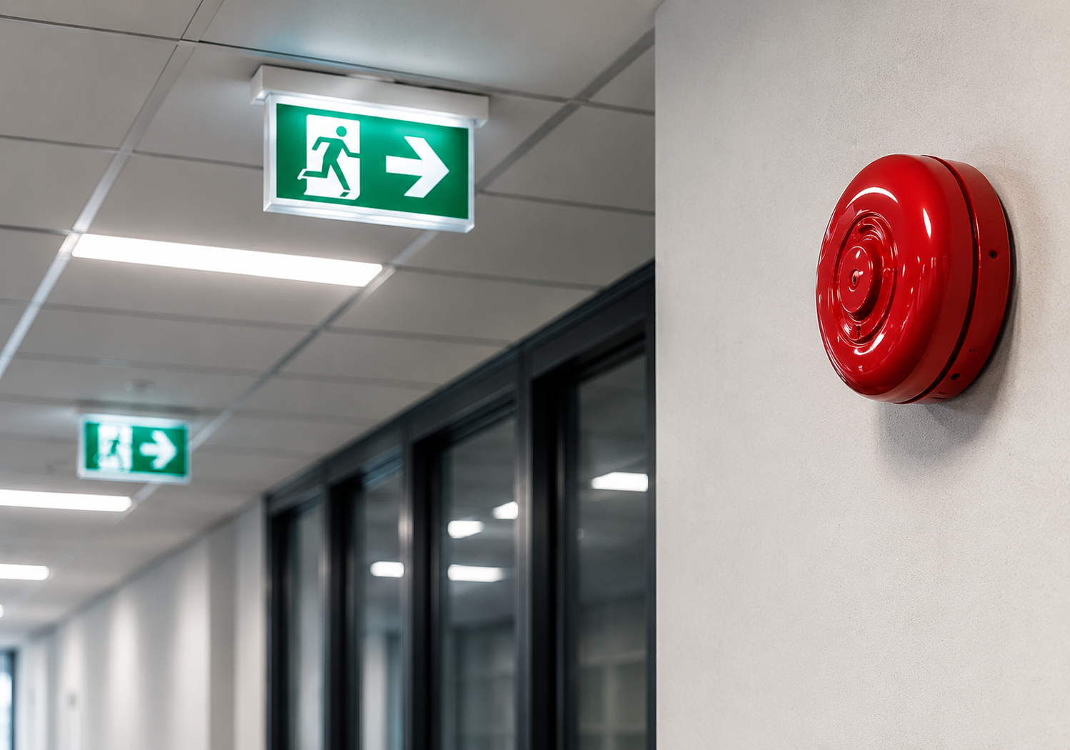 Integrated fire alarm and emergency lighting